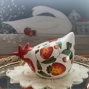 1999 Hand-Painted Ceramic Hen